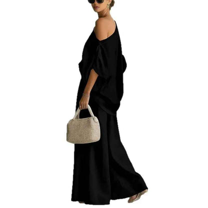 Dianaimh | Soft Off-Shoulder Top and Tapered Pants
