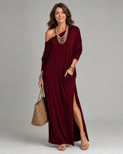 Líosa | One-Shoulder Side-Slit Midi Dress