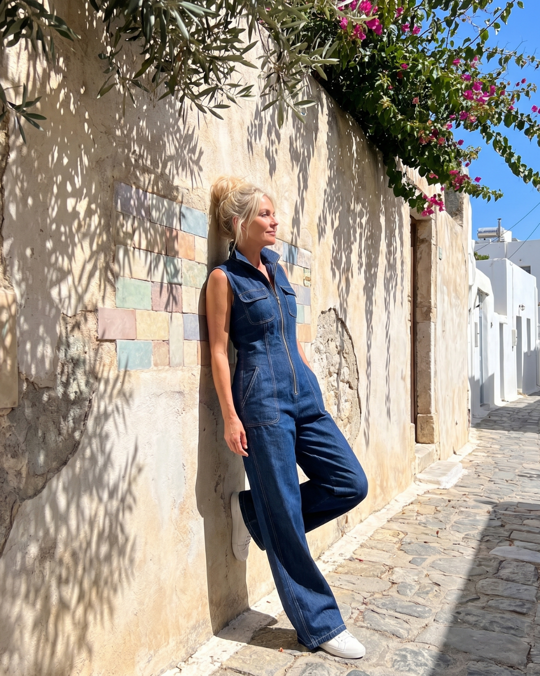 Indeg | Zip-Front Denim Wide-Leg Jumpsuit