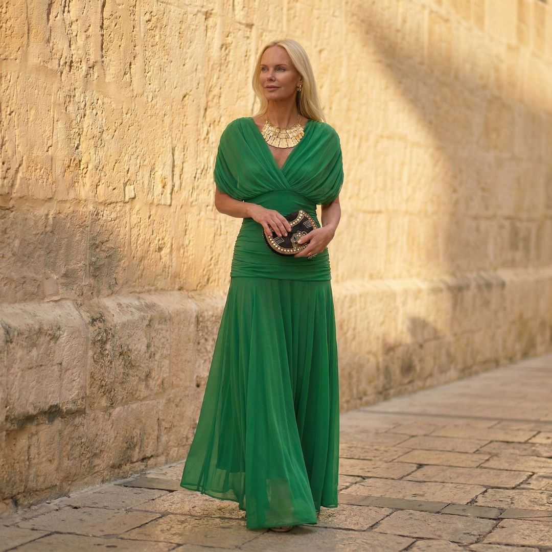 Eithne | Elegant Kelly Green Dress