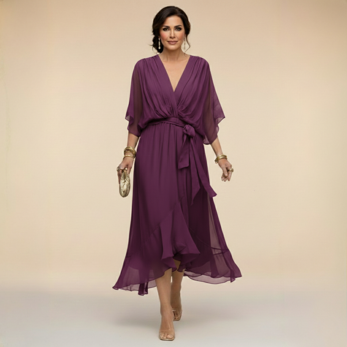 Darragh™ | V-Neck Elegant Midi Dress