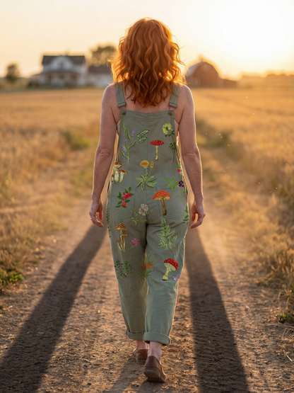 Amelie | Printed Wide-Leg Jumpsuit in Sage Green