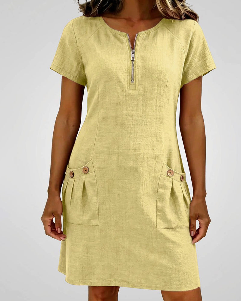 Róisín | Cotton dress with zipper