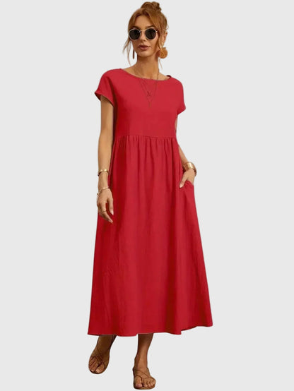 Eavan | Casual Pocket Midi Dress
