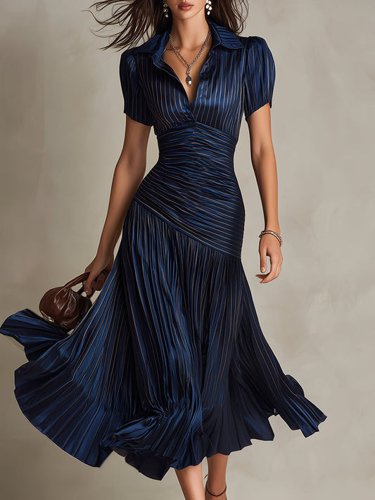 Tara | Retro Striped Midi Dress