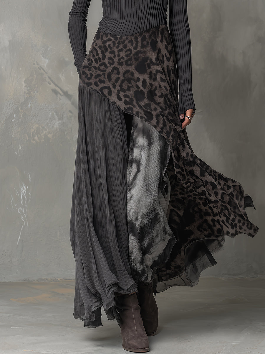 Fidelma | Bohemian Leopard Print Maxi Dress