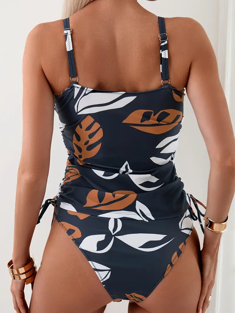 Venus Tankini - Bikini with Tropical Leaf Print