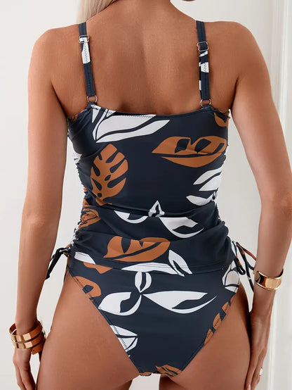 Venus Tankini - Bikini with Tropical Leaf Print
