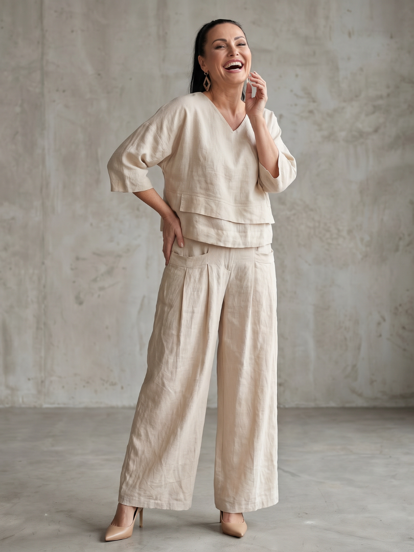 Edana | Layered Top & Wide-Leg Set