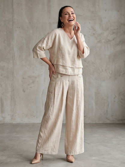 Edana | Layered Top & Wide-Leg Set