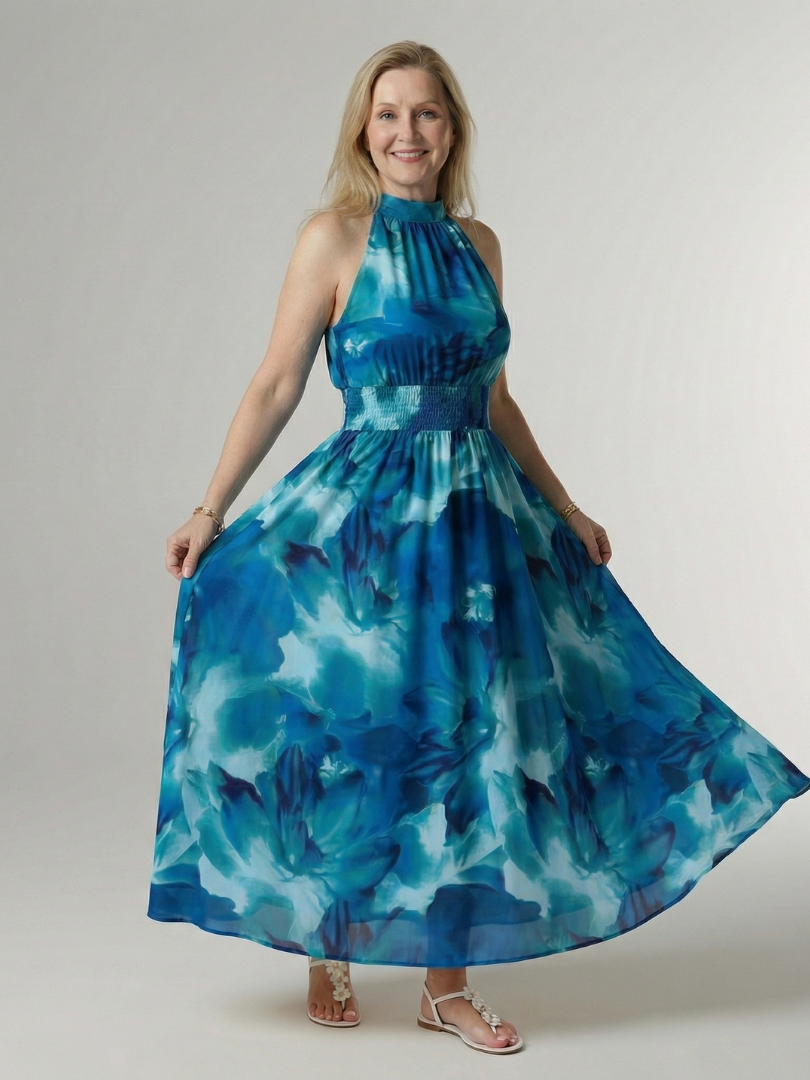 Mongfhinn | Gathered Halter Midi Dress