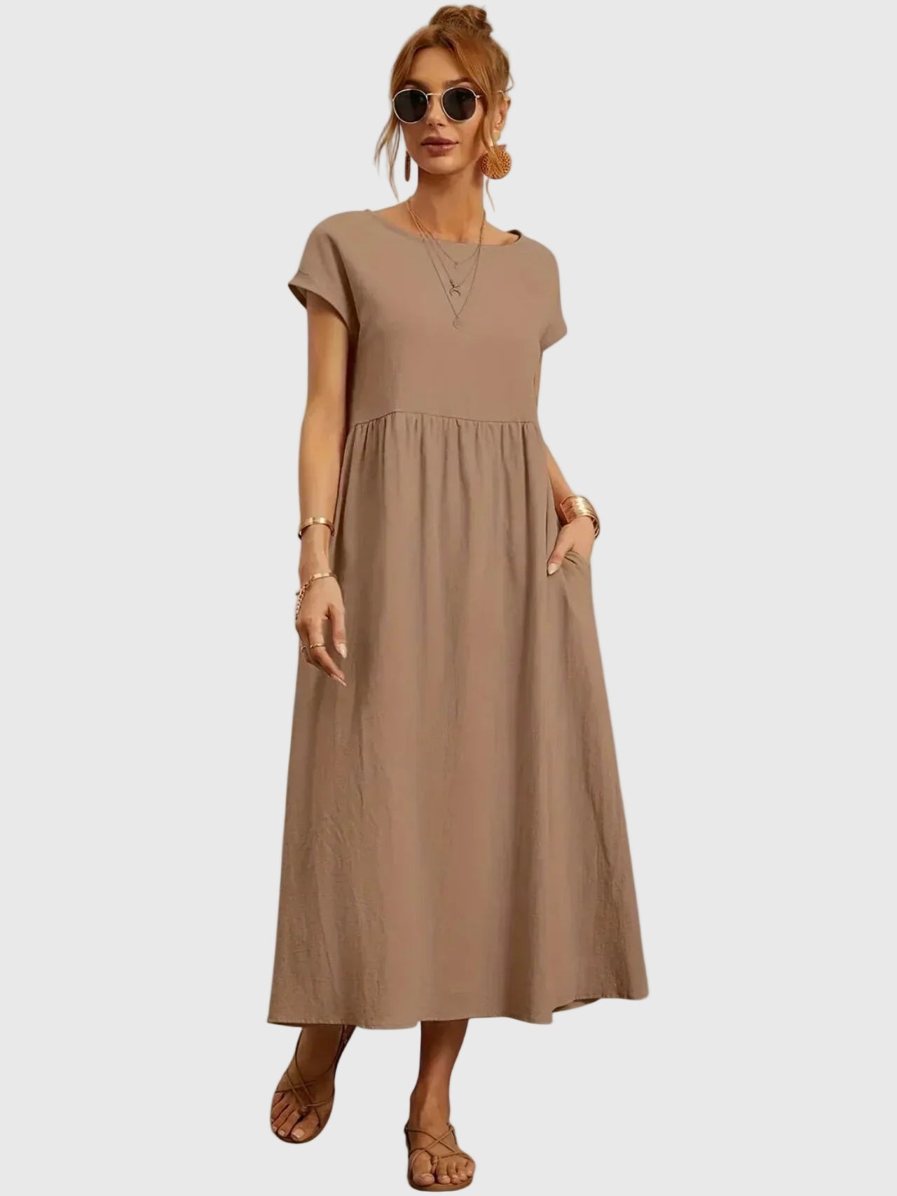 Eavan | Casual Pocket Midi Dress