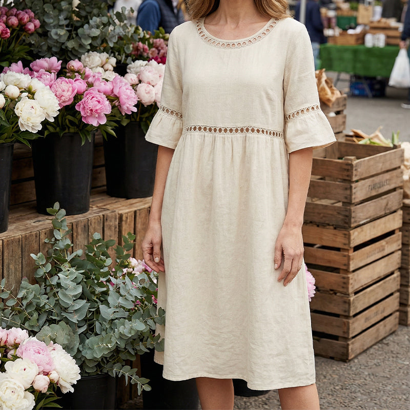 Amara™ | Elegant tummy-concealing midi dress