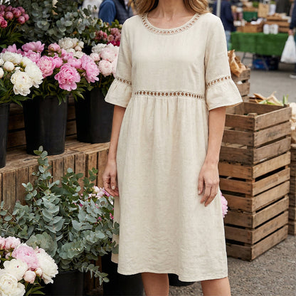Amara™ | Elegant tummy-concealing midi dress