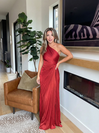 Aithne | One-Shoulder Pleated Dress