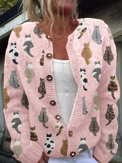 Saoirse | The Cat Print Cardigan