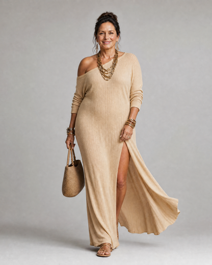 Líosa | One-Shoulder Side-Slit Midi Dress