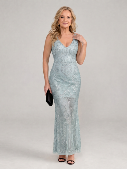 Gearóidín | Sequin Sleeveless Sheer Panel Midi Dress