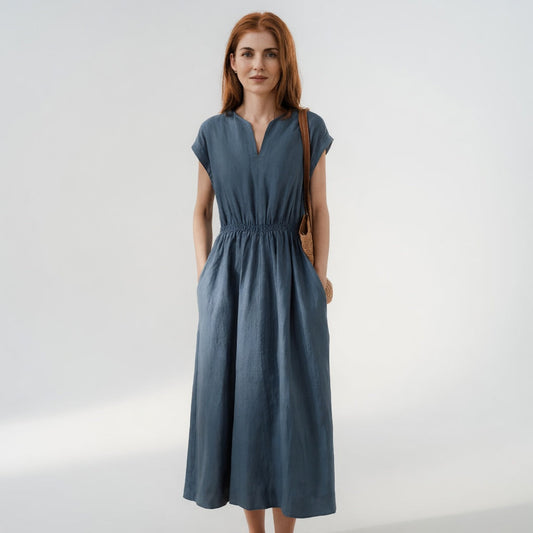 Aoife™ - Flowing Linen-Blend Dress