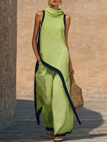 Achtan | Asymmetrical Tunic and Wide-Leg Pants Set