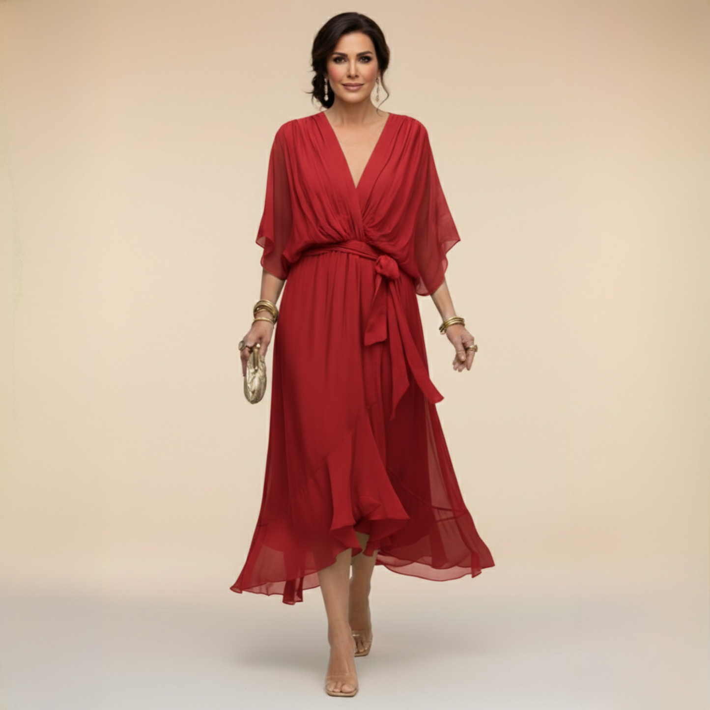 Darragh™ | V-Neck Elegant Midi Dress