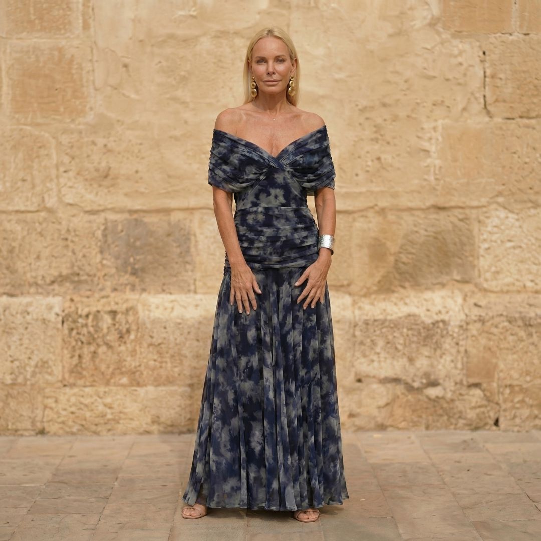 Cara | Elegant Navy Flowing Dress