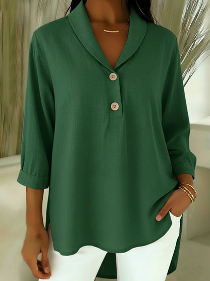 Noa – Blouse with button fastening and V-neck