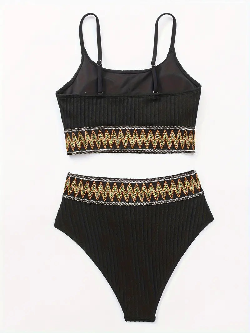 Ribbed Bikini - Top and High-Waisted Bottom