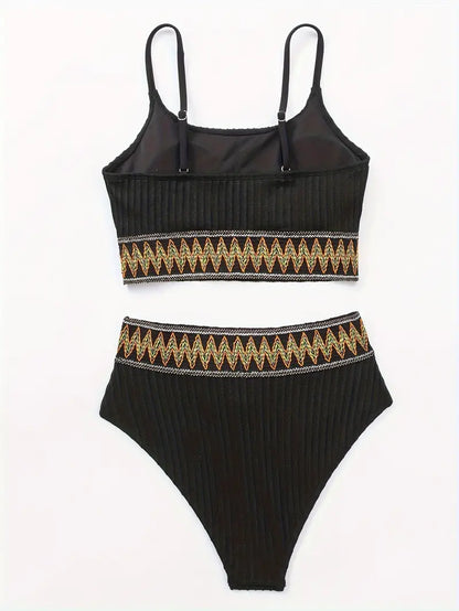 Ribbed Bikini - Top and High-Waisted Bottom