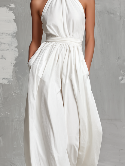 Nuala | Halter-Neck Woven Jumpsuit