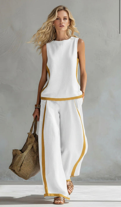 Laoise | Contrast Vest & Trouser Set