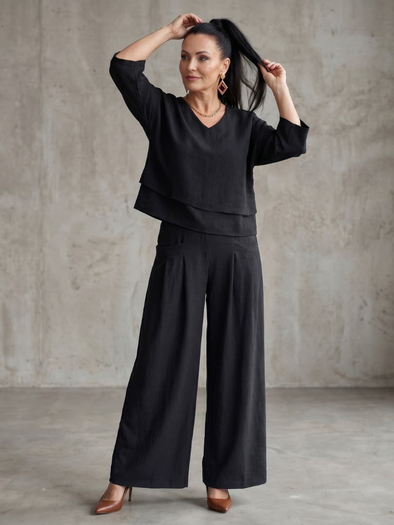 Edana | Layered Top & Wide-Leg Set
