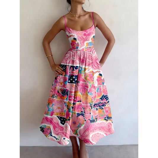 Maggie | Blush Garden Midi Dress