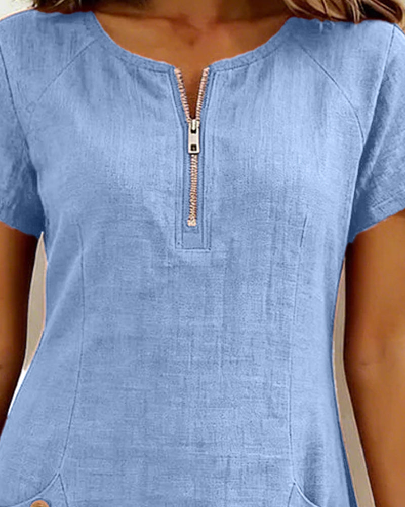 Róisín | Cotton dress with zipper