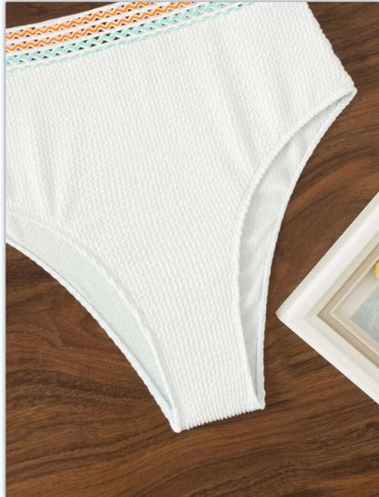 Elegant bikini with a V-neck top and high-waisted shaping bottoms