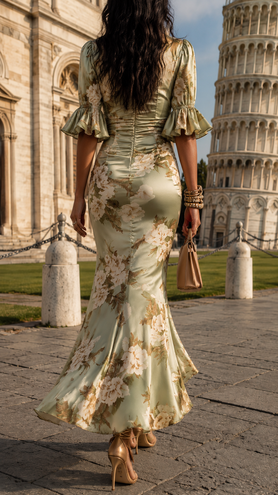 Cróine | Elegant Floral Printed Maxi Dress