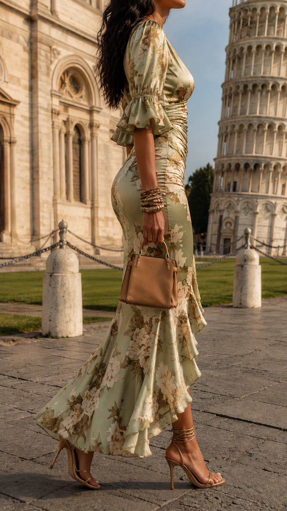 Cróine | Elegant Floral Printed Maxi Dress