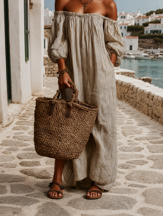 Ciarnait | Flowing Striped Maxi Dress
