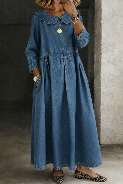 Sadhbh | Peter Pan Collar Denim Dress