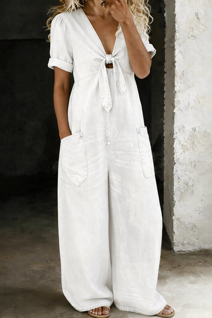 Ailbhe | V Neck Short Sleeve Jumpsuit