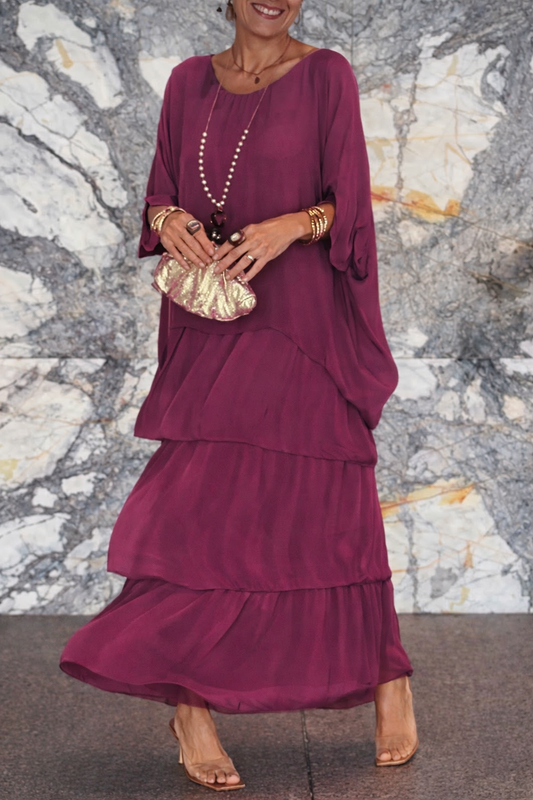 Nora Layered Dress - Scarlet