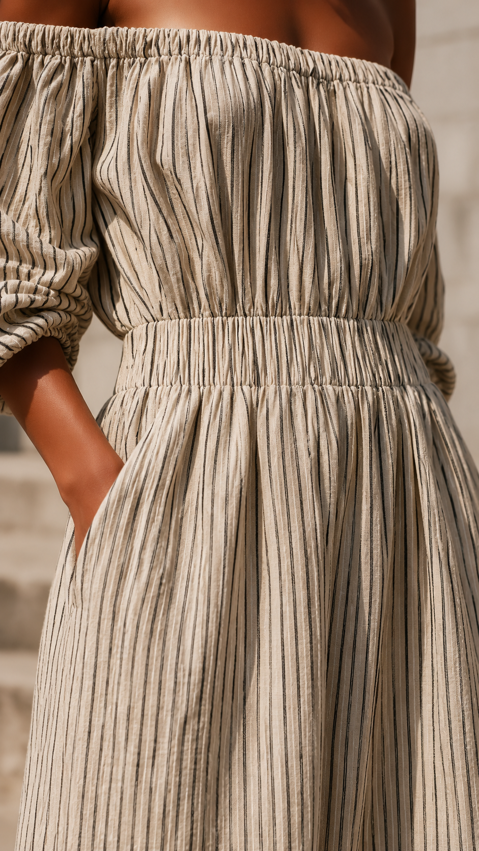 Ciarnait | Flowing Striped Maxi Dress