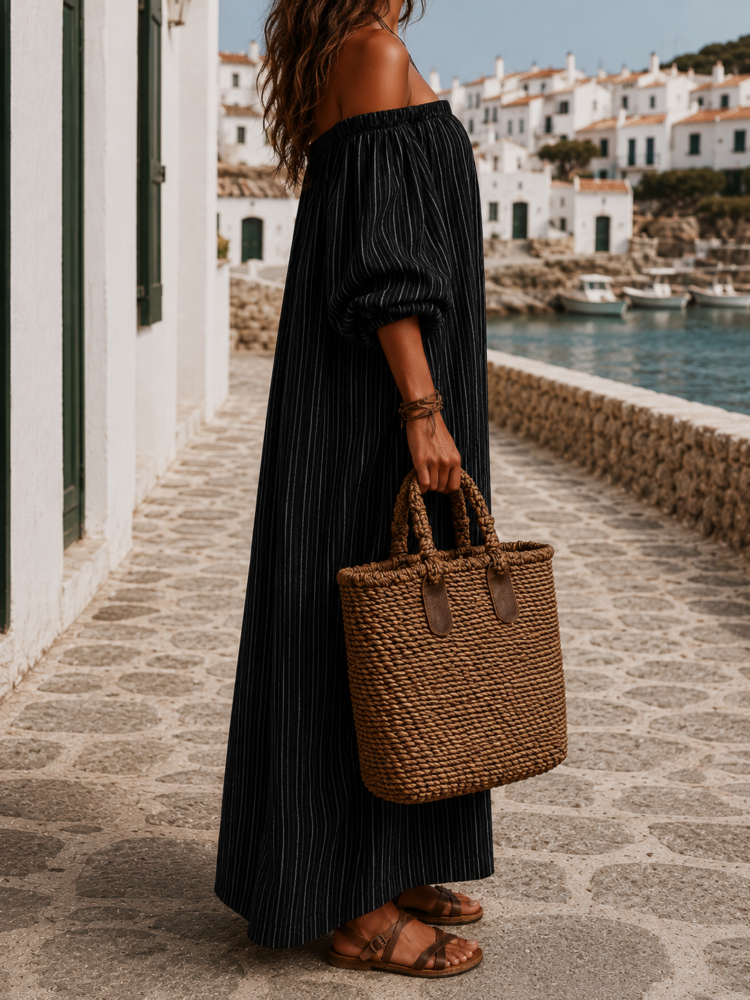 Ciarnait | Flowing Striped Maxi Dress