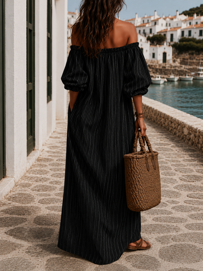 Ciarnait | Flowing Striped Maxi Dress