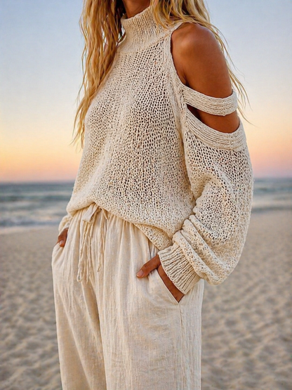 Cuach | Knit Top and Wide-Leg Trousers Set