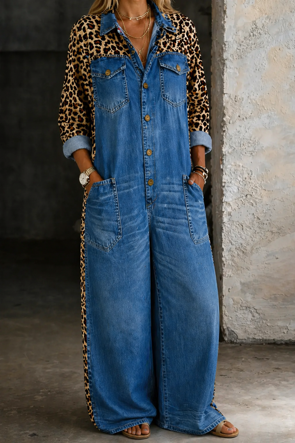 Róisín - One Piece Denim Shirt Jumpsuit