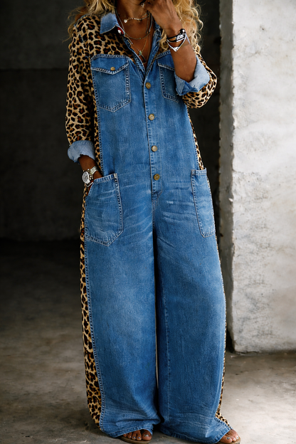 Róisín - One Piece Denim Shirt Jumpsuit