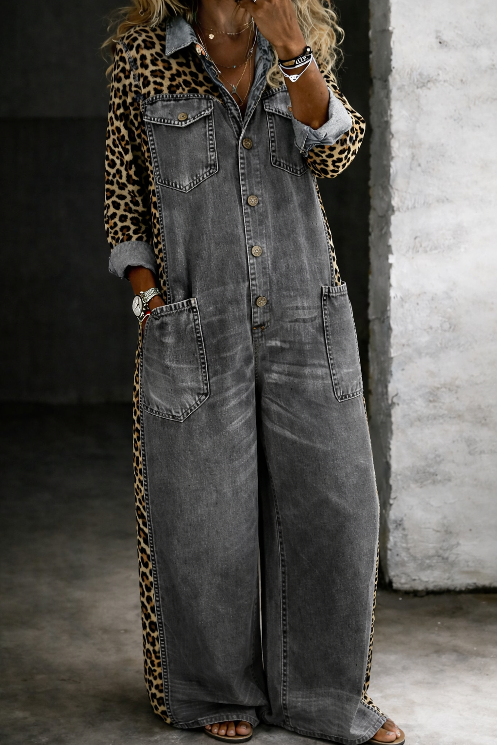 Róisín - One Piece Denim Shirt Jumpsuit