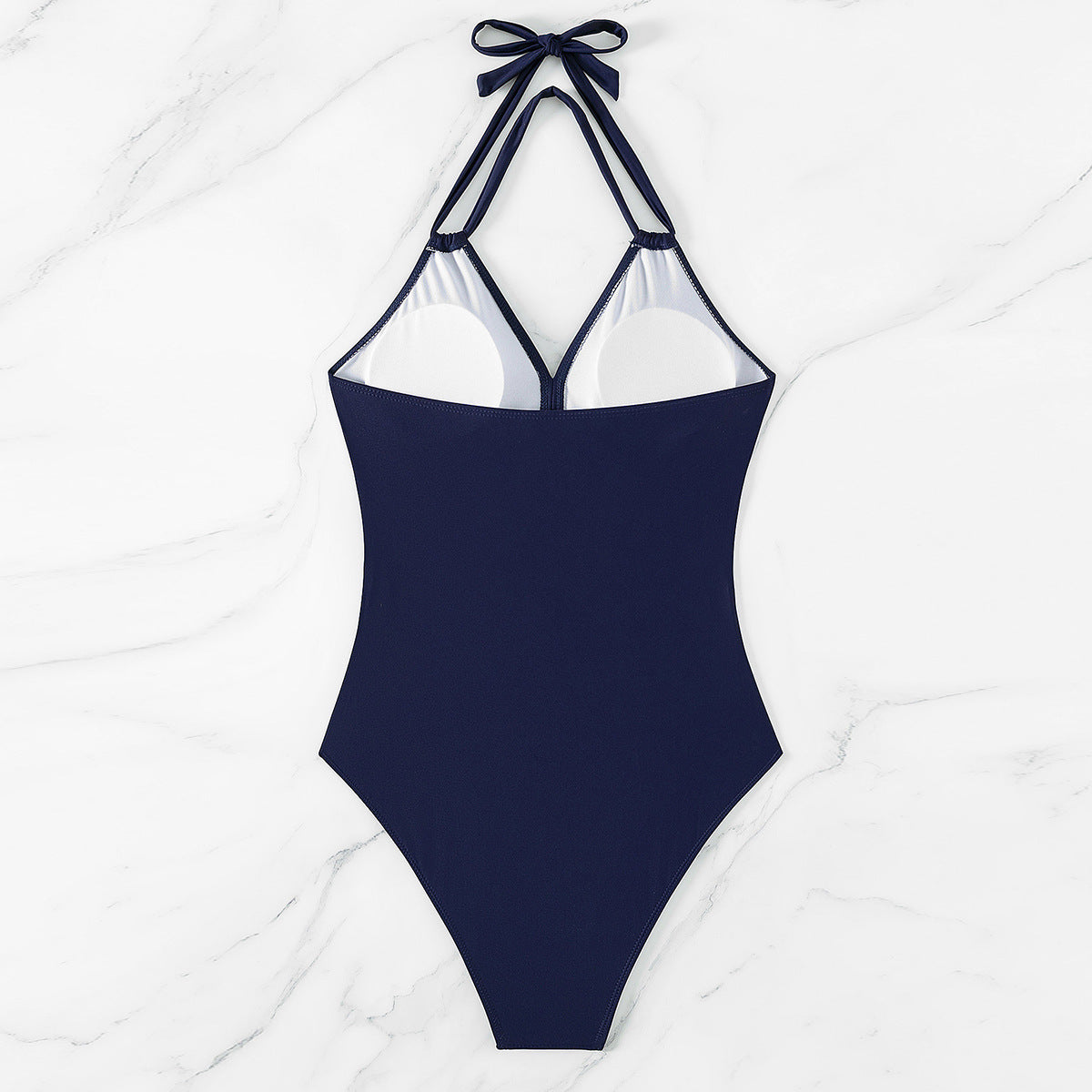 One-Piece Sculpting Swimsuit with Criss-Cross and Tulle