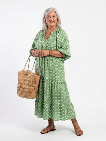 Aine | Patterned Midi Dress